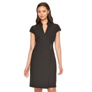 CALVIN KLEIN  black Cocktail Dress wrap clip